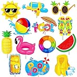 Picture of 36pcs Summer Pool Cupcake Toppers Decorations Summer Theme Birthday Party Decorations Pool Party Cupcake Picks Decorations for Hawaii Beach Pool Theme Wedding Baby Shower Birthday Party Supplies