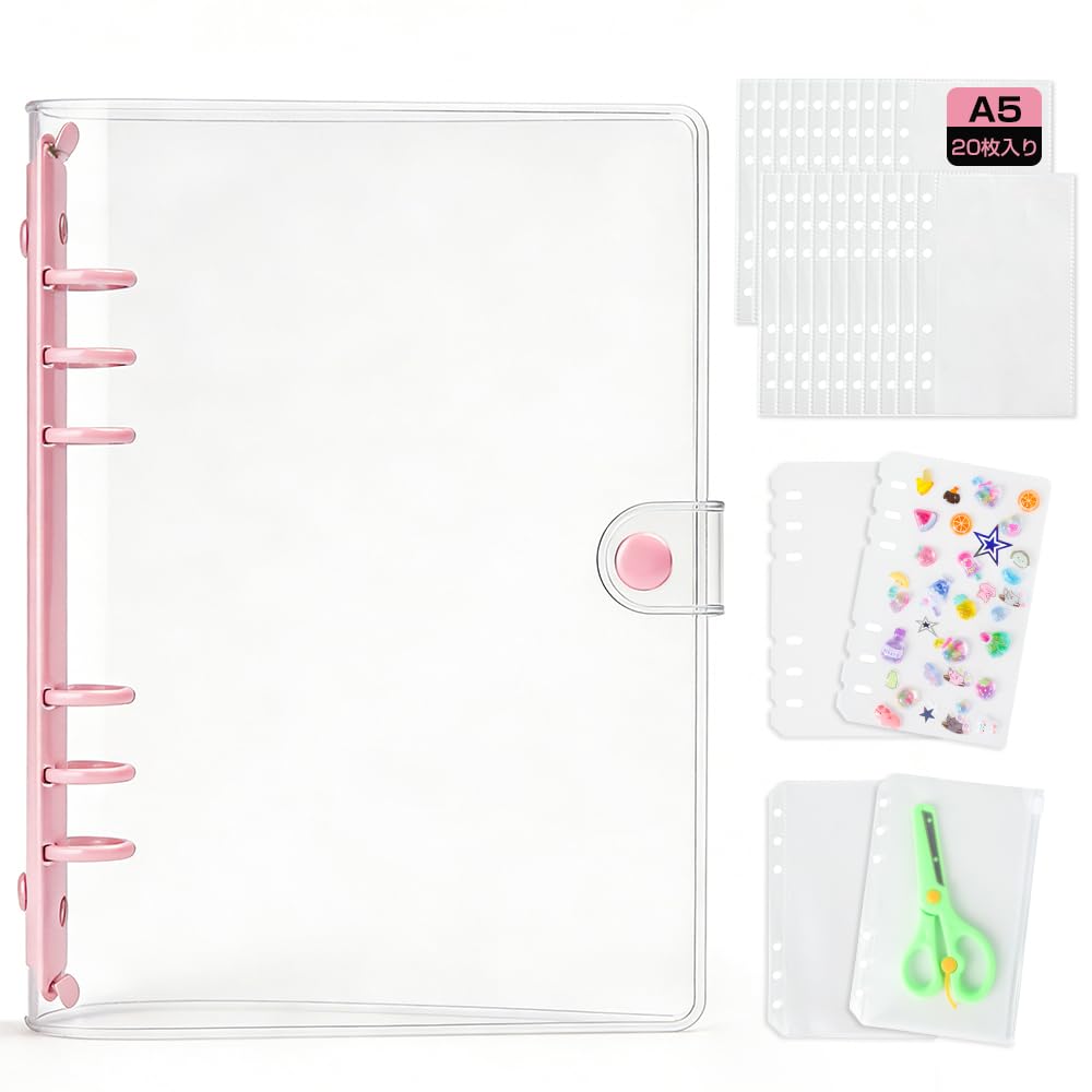 Amazon | J.K.T シール帳 透明 バインダー A5サイズ はがせる