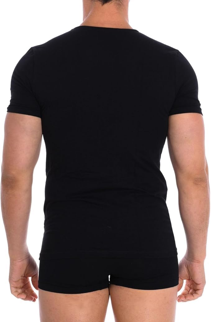 Fila Underwear 3 Pack T-Shirt Uomo Maglie Intime Round Neck Moda Egidio (Nero, 7 XXL)