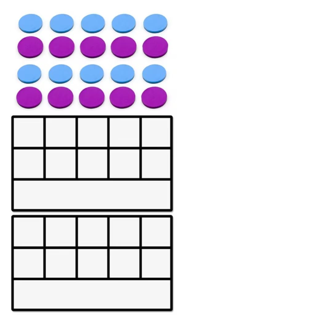 Sound Box Mats and Chips 24 Pcs Dry Erase Mats and 84 Pcs Chips Phonemic Awareness Phonics Games Reading Games EZread Sound Box Mats and Chips (Cardboard, Bright Style)