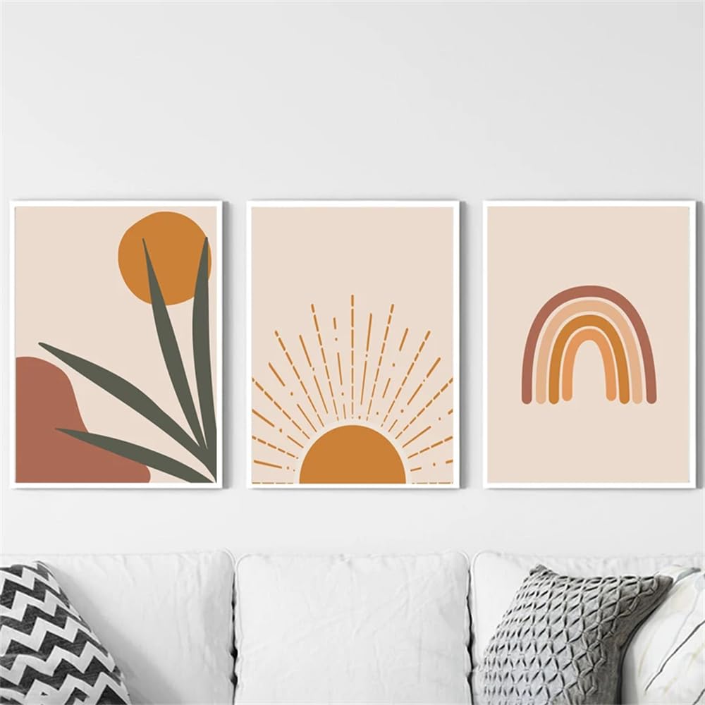 WUHBCZ Wall Posters-Abstract Wall Art Boho Poster Painting Posters and Prints Line Art Pictures for Living Kitchen Office Room Home Decoration Artwork-40 * 60cm/3PCS (No Frame)