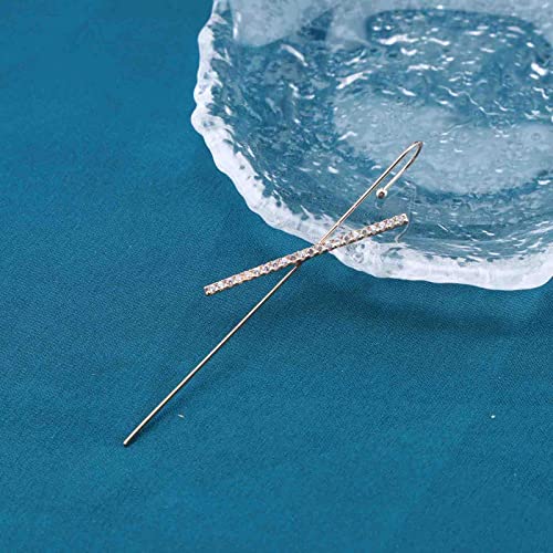 Iaceble Bohemia Cross Ear Wrap Crawler Hook Earrings Crystal Bar Long Piercing Wrap Climber Earrings Minimalist Gold Cz Ear Hook Earrings Rhinestone Cross Ear Cuff Earrings Jewelry For Women And Girls #TOP3