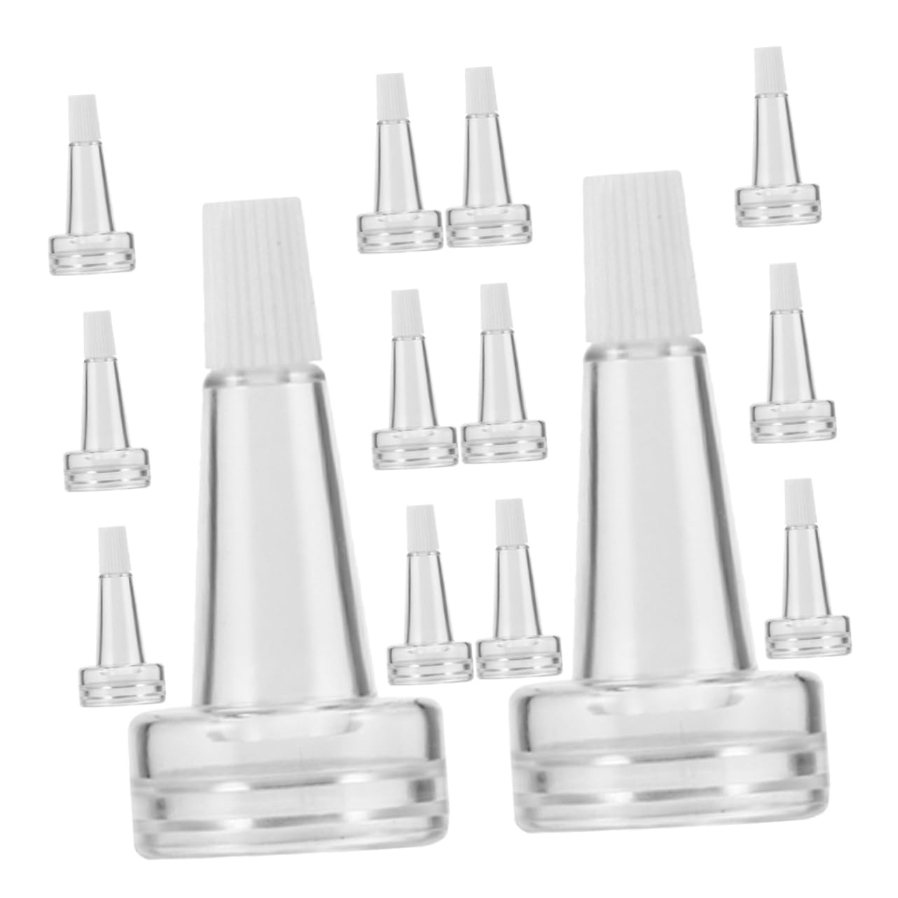Anneome 50pcs Transparent Vial Bottle Caps Teeth Sealing Caps for Serum and Lab Sample Vials Essence Container for Makeup and to Use Non-deforming Design