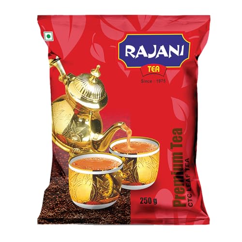 Image of RAJANI Premium Leaf Tea Powder (250gm), Pure Assam CTC Process Kadak Chai Patti | Rich Flavoured Premium Black Tea Powder with Strong & Refreshing Aroma