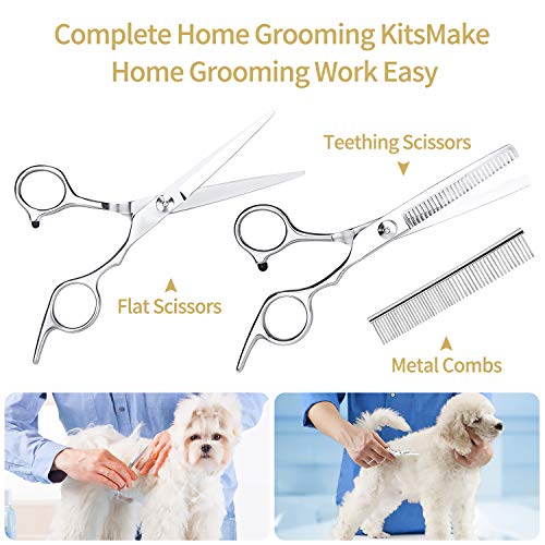 Bojafa Dog Grooming Clippers Kit Cordless Professional Low Noise Quiet Pet Clippers Rechargeable for Dogs Cats Hair Clippers Shaver Dogs Grooming Kit Set