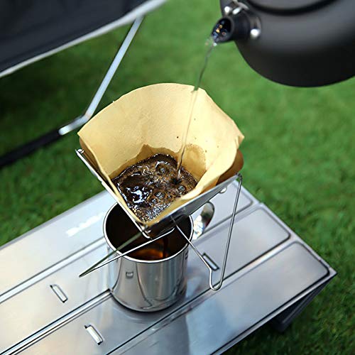 Filtro de café leve durável, ferramentas de café Aço inoxidável estável dobrável para casa ao ar liv