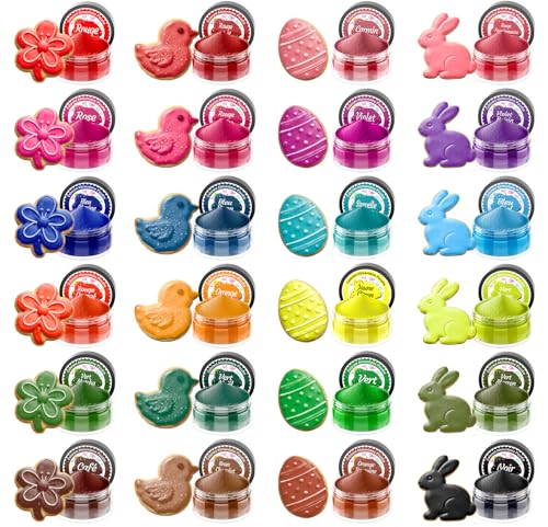 Colorant Alimentaire Poudre - 24 Couleurs Concentré Colorants Alimentaires pour Gâteau, Vegan, Peinture Alimentaire Poudre pour Glaçage, Fondant, Cuisson, Biscuits,...