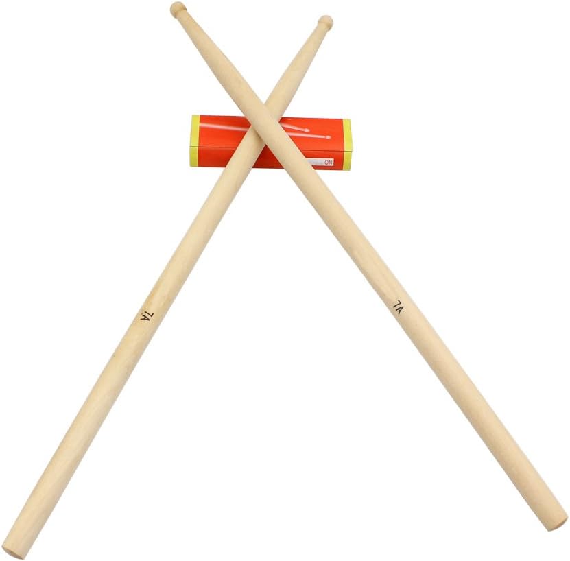 Pyage(TM) Top Grade 7A Drum Sticks Drumsticks Maple Wood Sticks Smoothly Polished Exquisite Percussion Instruments Parts & Accessories