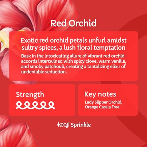 Image of KOOJI Sprinkle - Car & Home Perfumes - Red Orchid 30 ML | Premium Freshener - Exotic Red Orchid & Sultry Spices | Natural & Vegan Ingredients | Long-Lasting Aroma for Car, Home, Office - Up to 60 Days