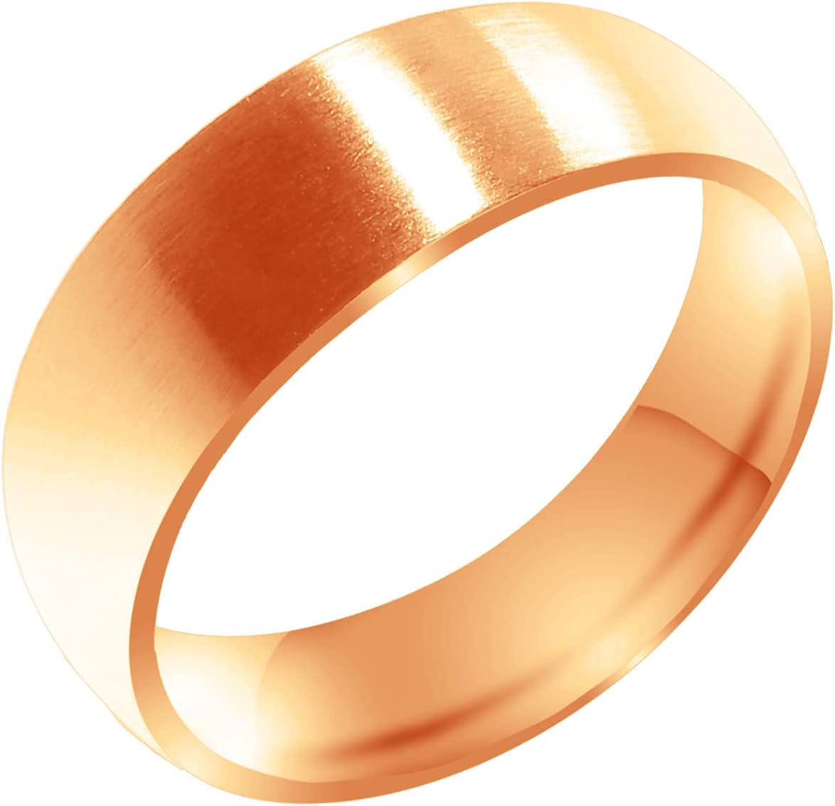 Everstone Custom Personalize Engrave Matte & Brushed Dome Ring Male Female Men Women His Her Groom Bride Promise Ring Wedding Bands Titanium Ring Color: Rose Gold Sz
