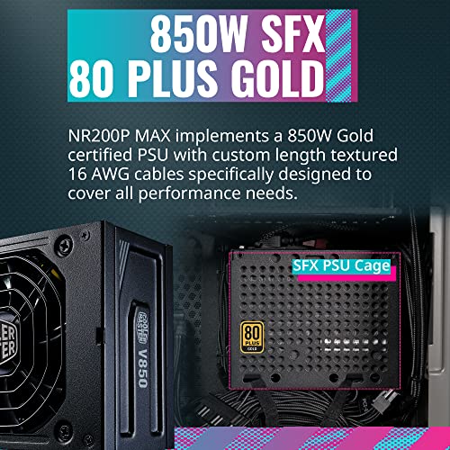 Cooler Master Nr200P Max Sff Small Form Factor Mini-Itx Case, Custom 280Mm Aio, 850W Sfx Gold Psu, Triple-Slot Vertical Mount Gpu, Pcie Gen4 Riser, Tempered Glass Or Vented Panel (Nr200P-Mcnn85-Sl0) #TOP2