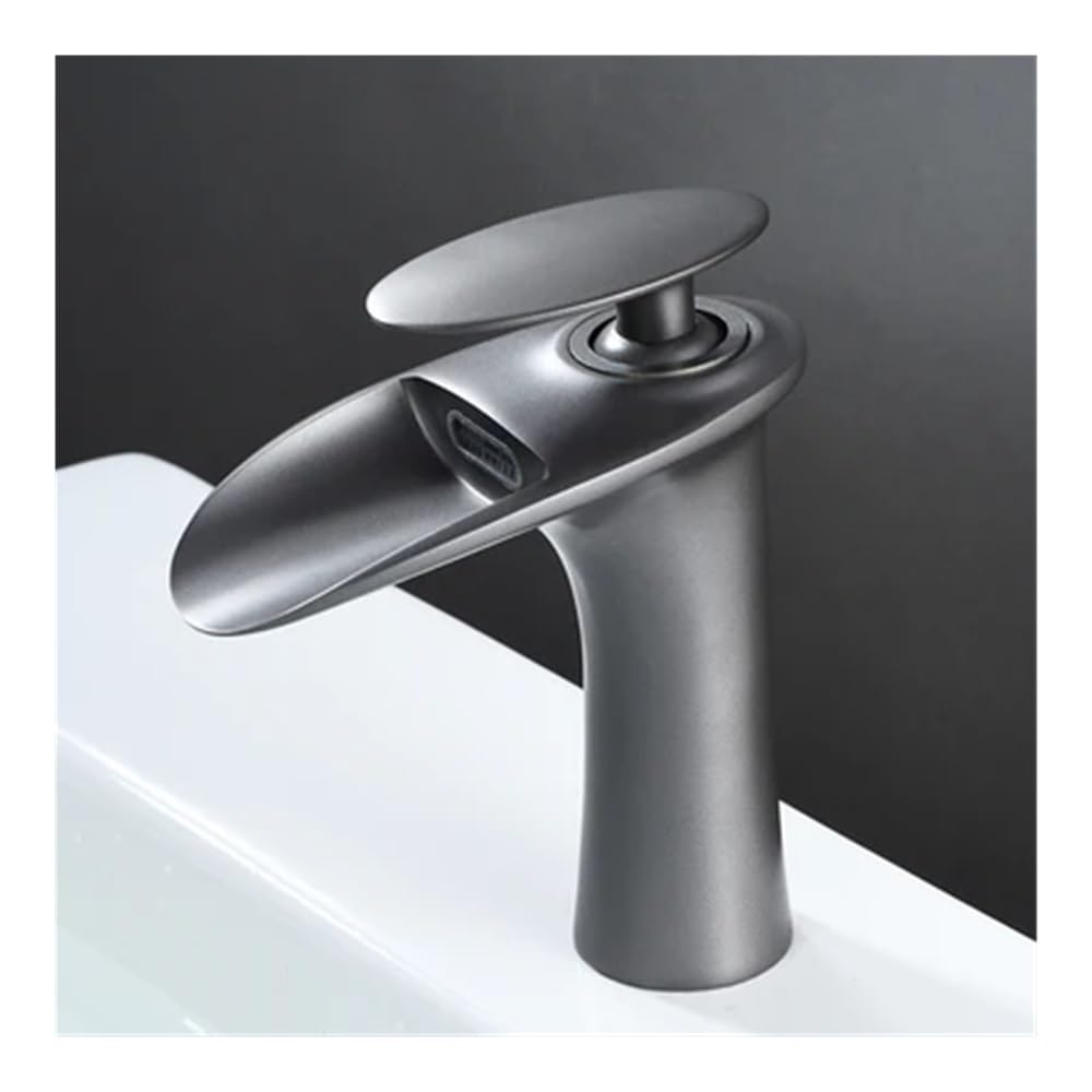 Blyqxs 9 Brass Hot And Cold Waterfall Faucet Countertop Basin Washbasin Black/White/Gold Heightened Models Faucet W3044(9)