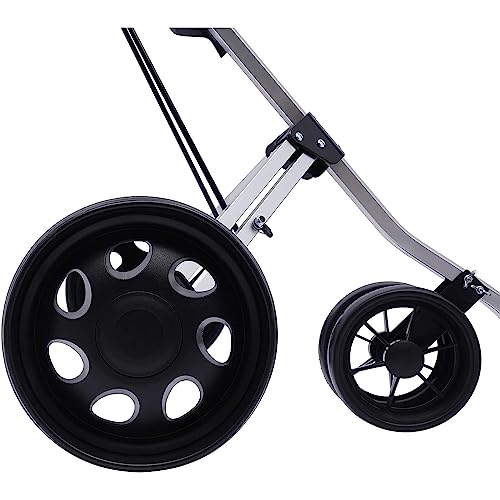 Portable Golf Trolley, 3 Wheel Golf Push Cart, One Second to Open & Close, Foldable Lightweight Golf Push Cart, Golf Push Cart for Golf Courses, Gyms, Schools - Image 7