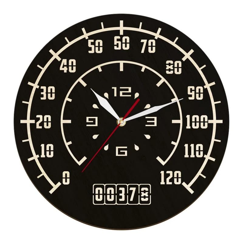 Speedometer Car Dashboard Inspired Wood Wall Clock for Garage Work Shop Driving Racing Artwork Car Gauges Decorative Wall Watch-image-9