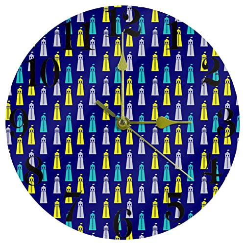 Horloge murale nautique bleue pour cuisine et bureau silencieuse