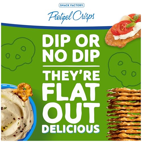 Image of Snack Factory Garlic Parmesan Pretzel Crisps, Party Size Bag, 14 Ounce (Pack of 12)