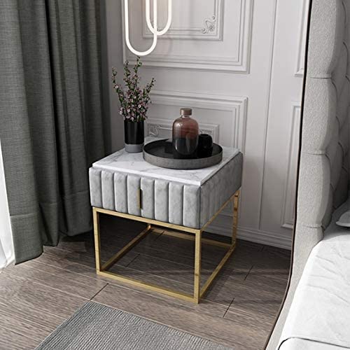 ZJHFFFG Nordic Marble Bedside Table Simple Home Bedroom Bedside Living Room Light Small Locker