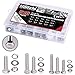 Hilitchi 510Pcs M4 / 5/6 Stainless Steel Metric Hex Flat Head Bolts Screws Nuts Flat and Lock Washers Assortment Kit
