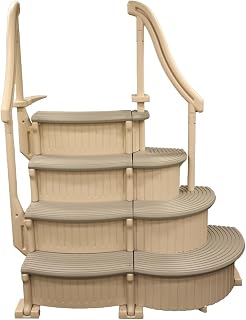 Confer Curve CCX-AG Drop-In Above Ground Pool Steps with Grey Treads - Base + Add-On, 400lb Capacity, USA Made