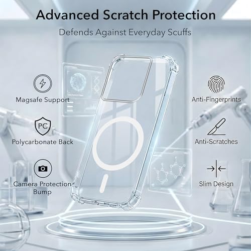 Image of Jkobi Shockproof Crystal-Clear Back Cover for Motorola Moto Edge 60 (Magsafe Wireless Support | Drop & Camera Protection | Hard Polycarbonate)