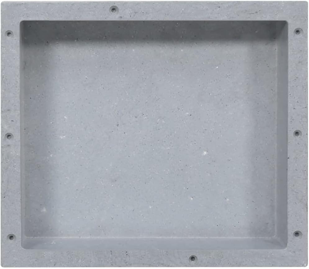 vidaXL Shower Niche - Spacious and Durable Bathroom Shelf Made from SMC with Resin in Matt Gray Color, Ideal for Bathrooms and Other Rooms - Comes with Mounting Materials