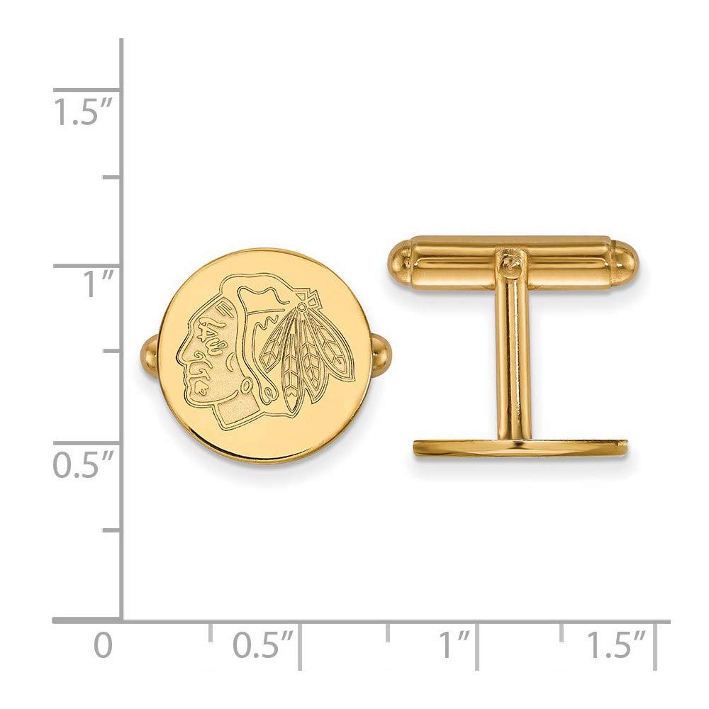 Chicago Blackhawks Cufflinks (14k Yellow Gold)