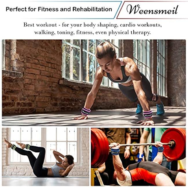 Ankle Weights 1 Pair 1 2 3 4 5 6 10 12 LBS Wrist Weights Arm Weights Leg Weights for Women Men Kids with Adjustable Strap, Strength Training Ankle Weights Set for Running Gym Fitness Workout Walking Jogging