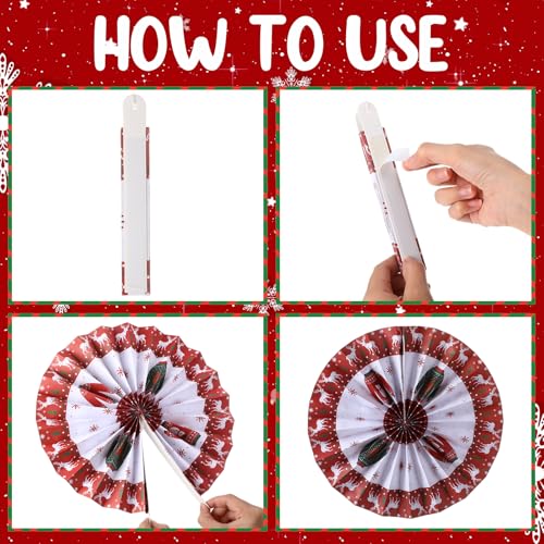 Image of Outus 9 Pcs Christmas Hanging Decorations Paper Fans Ugly Sweater