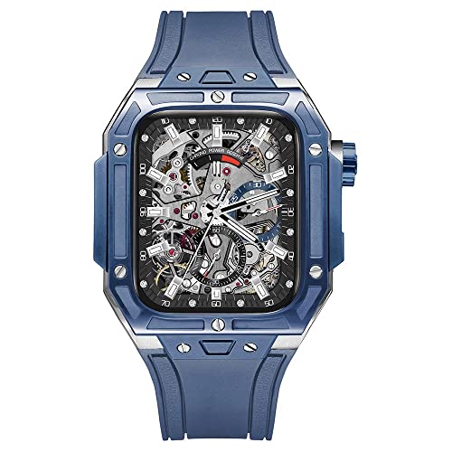 Kit modification Apple Watch acier pour éviter les rayures avec style bleu