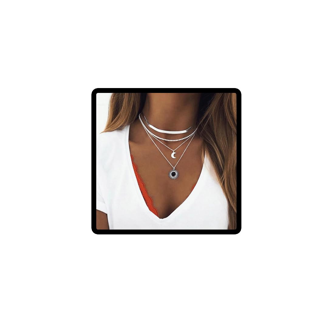 Collana Con Ciondolo Stella Luna Gioielli Donne Ragazze