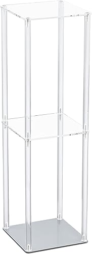 Miniatura 1 de Aquiver Mesa pequeña de acrílico  Mesa auxiliar cuadrada para sofá para espacios pequeños sala de estar dormitorio base de metal 7 pulgadas de largo