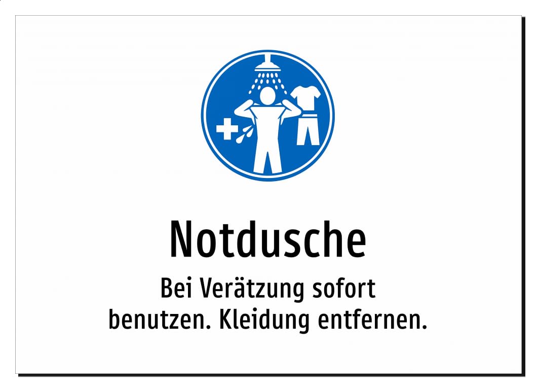 42075-DE-S-06 | Notdusche - Bei Verätzung sofort benutzen. Kleidung