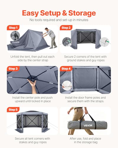 VEVOR 12x12FT Pop Up Gazebo Screen Tent