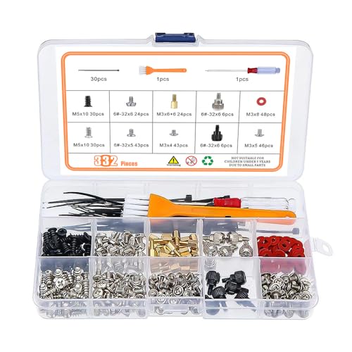 Sarini 332pcs Computer Case Screw Set Accessories PC Screw Kit Motherboard PC Laptop Screw Kit For Computer Maintenance