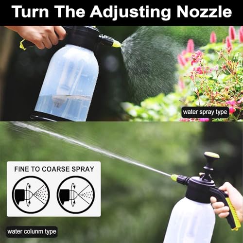 Image of Neptune Simplify Farming 2 Liter Hand Pressure Spray Bottle | Snow Foam Pump Sprayer with 2 Nozzles | Multipurpose for Garden Watering, Car Wash, Plant Care, Home & Outdoor Cleaning