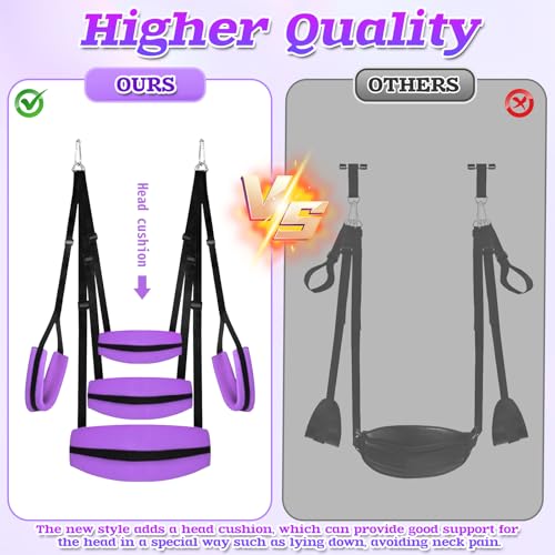 CPLYGO Liebesschaukel für die Decke - Decke & Tür Sex Swings mit erweitertem Hals Lendenhüpfen Pads, Erwachsene Spielzeug BDSM Kit verstellbare Sex-Gurte, hält bis zu 300 Pfund