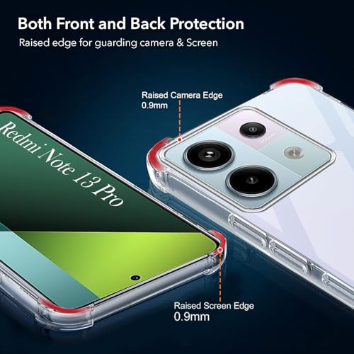 Image of Jkobi Shockproof Crystal-Clear Back Cover for Redmi Note 13 Pro (Anti Yellow Case | Drop & Camera Protection | Hard Polycarbonate)