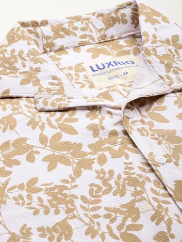 Image of Luxrio Casual Printed Textured Fabric Shirt for Men Regular Fit Cotton Blend