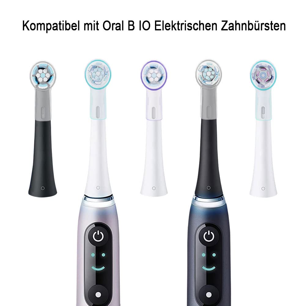 6 sztuk pokrowców na szczoteczki do zębów, kompatybilne z końcówkami Oral B IO, nakładka ochronna do IO, błyszczące białe, delikatne czyszczenie, przezroczyste