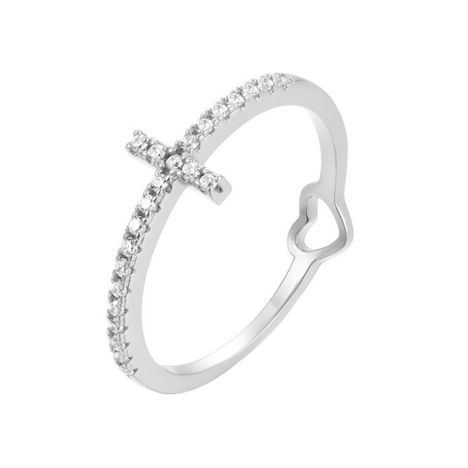 Anillos de moissanita para mujer, oro amarillo de 9 quilates, 14 quilates, 18 quilates, anillo de eternidad con moissanita y corazón hueco