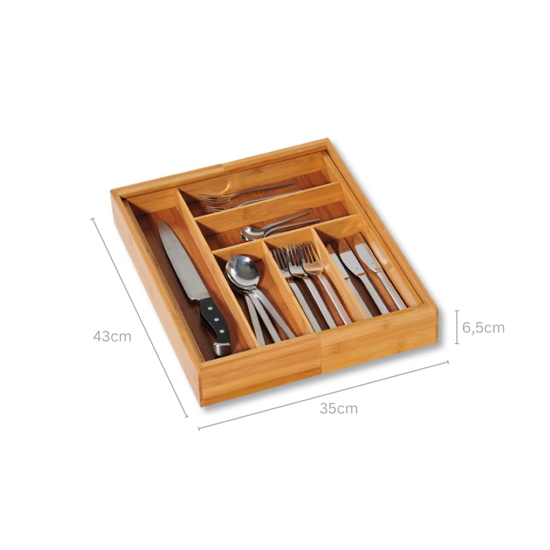 Kesper - Portaposate Regolabile, in Legno di bambù, Marrone, 35 x 43 x 6,5 cm, 5808513