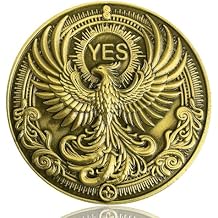 Phoenix & Skull Decision Coin - Dual-Sided Motivational YES/NO Flip Coin Single Coin