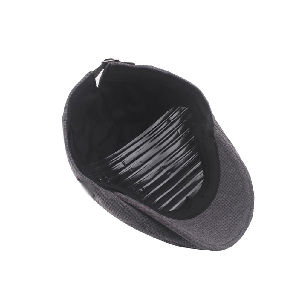 ZSLKDL Grey Winter Beret Men's Retro Forward Cap Thickened Warm Newsboy Cap
