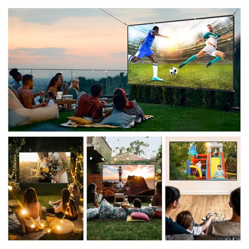 Image of AAJK Alr Outdoor Projectior Screen, 4K Movie Projector Screen 16:9 HD Foldable Anti-Crease Portable Projector, Movies Screen for Home Theater Outdoor Indoor(80in Pro)