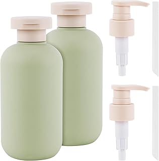 2pcs Squeeze Bottle with Flip Cap and Pump, Plastic Squeeze Bottles Refillable for Liquids Shampoo and Conditioner Bottles Empty Container Travel Dispense Bottles for Toiletries Supplies