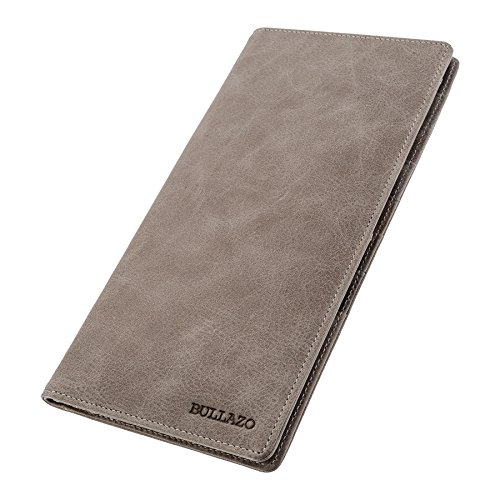 BULLAZO Plano Couverture de Passeport I avec RFID NFC Protection Blocker | Etui en Cuir avec Pochette à glissière comme Organisateur pour Passeport Billet d'avion Cartes de crédit I Gris Cover