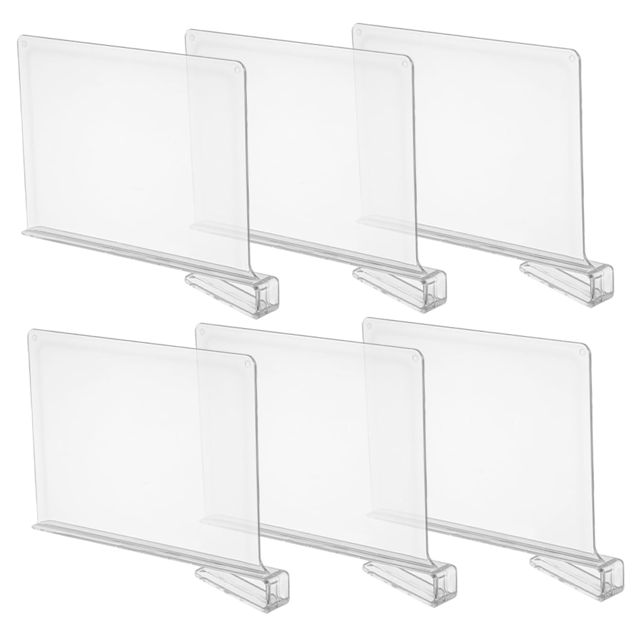 Zerodeko 6pièces Séparateurs De Rayonnage Transparent pour Rangement De Placard Cuisine Diviseurs Pratiques Et Réglables pour Optimiser Organisation des Étagères