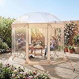 KOTEK Pop Up Bubble Tent, 10 x 10 Ft Weather Pod with 2 Roll-Up Doors, Carrying Bag, 8-10 Person Igloo Tent Dome for Camping Backyard Beach Parks Winter Activities Outdoor Events