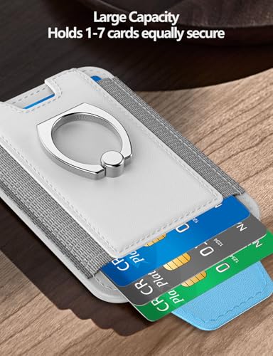 Image of For Magsafe Wallet with Grip, 6-Card Holder, Stronger Magnetic Card Wallet Holder for iPhone 17 /16 /15, iPhone 14 /13 /12 Series, Leather Magnetic Phone Wallet with Privacy Flap, RFID Blocking, Grey