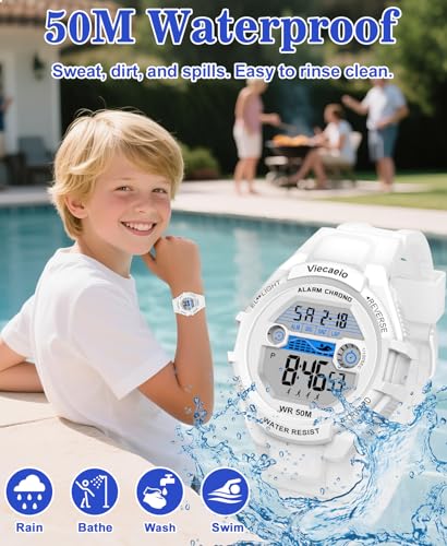 Image of Kids Digital Watch for Boys Girls, Waterproof LED Colorful Lights Sports Watch Suitable for 5-17 Years Old Teenagers (with Gift Box)